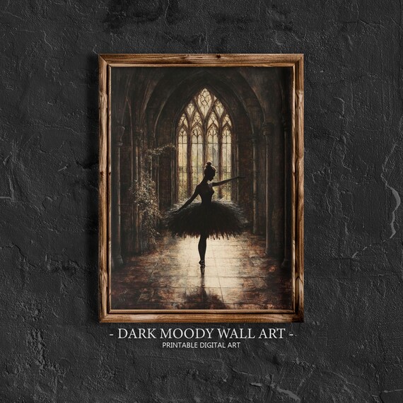 Ballerina Painting Vintage Dark Academia Art Print