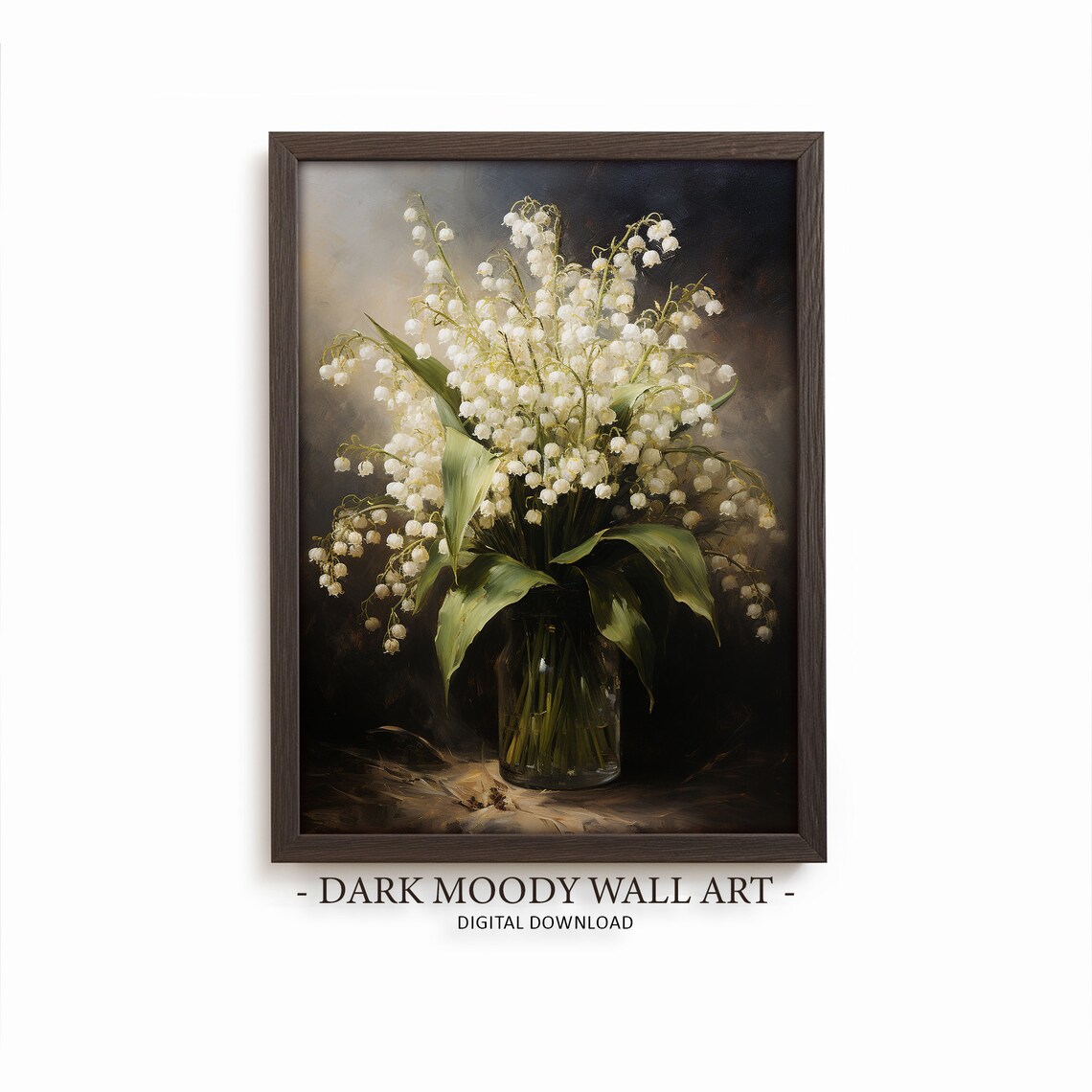 Lilies Of The Valley Botanical Art Print, Moody Floral
