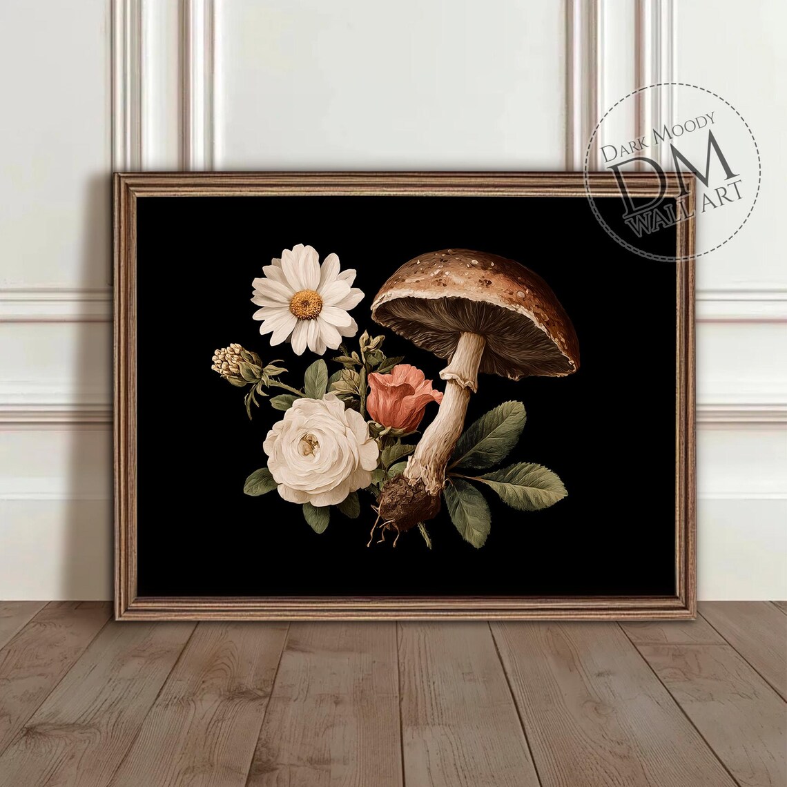 Witchy Mushroom Gothic Dark Botanical Art Print