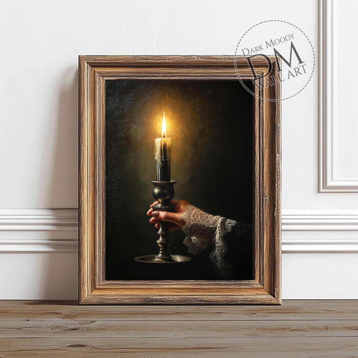 Candle Wall Art Gothic Hand Haunted Light Symbol Print