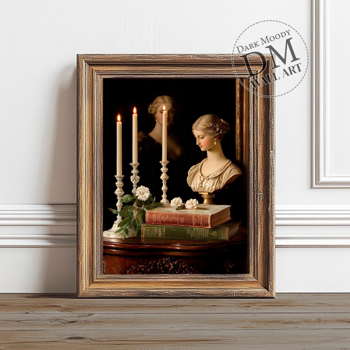 Haunted Still Life Wall Art Gothic Dark Academia Candles Books Print