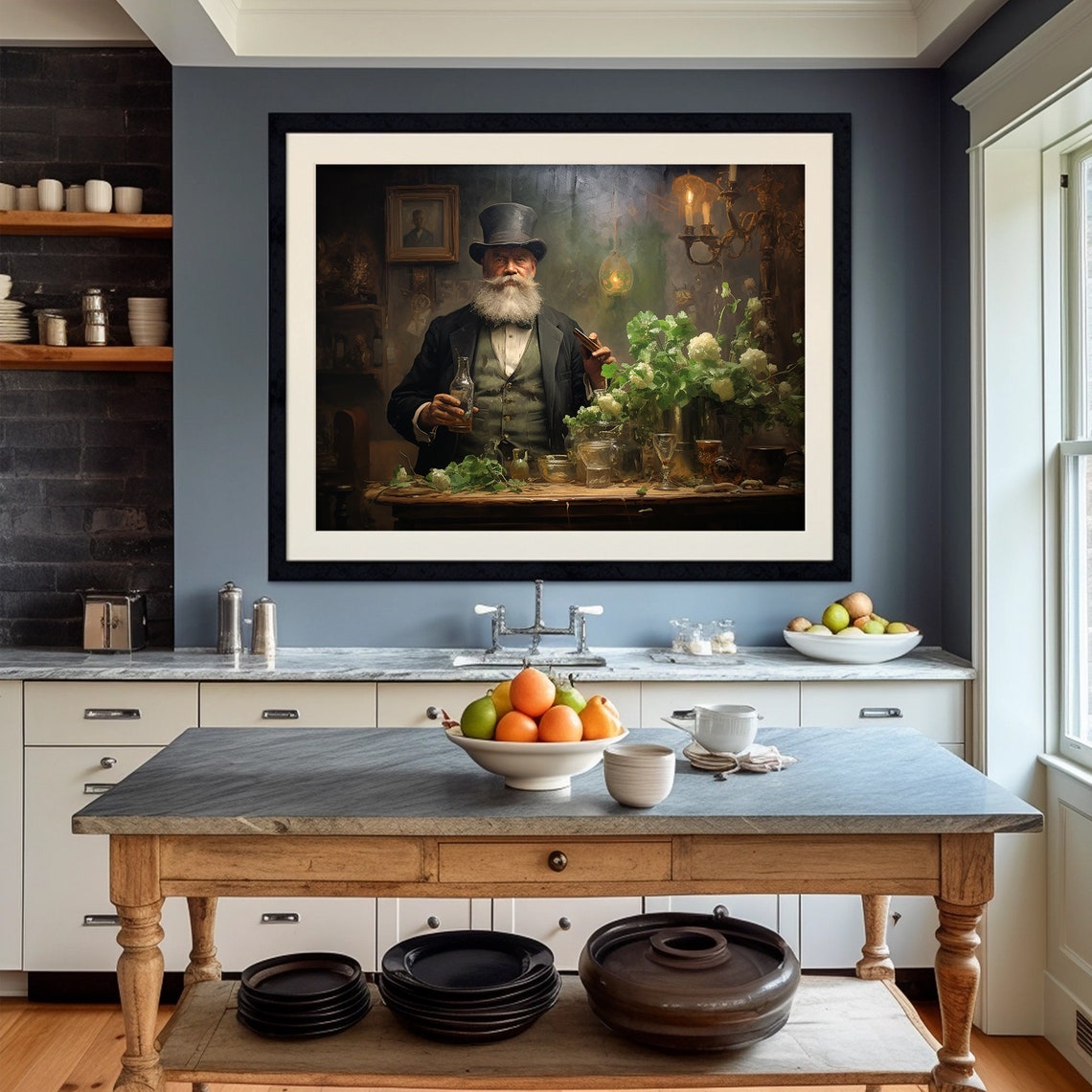 Victorian Gentleman Top Hat Pub Table Shamrocks Moody Irish Poster - Image 4