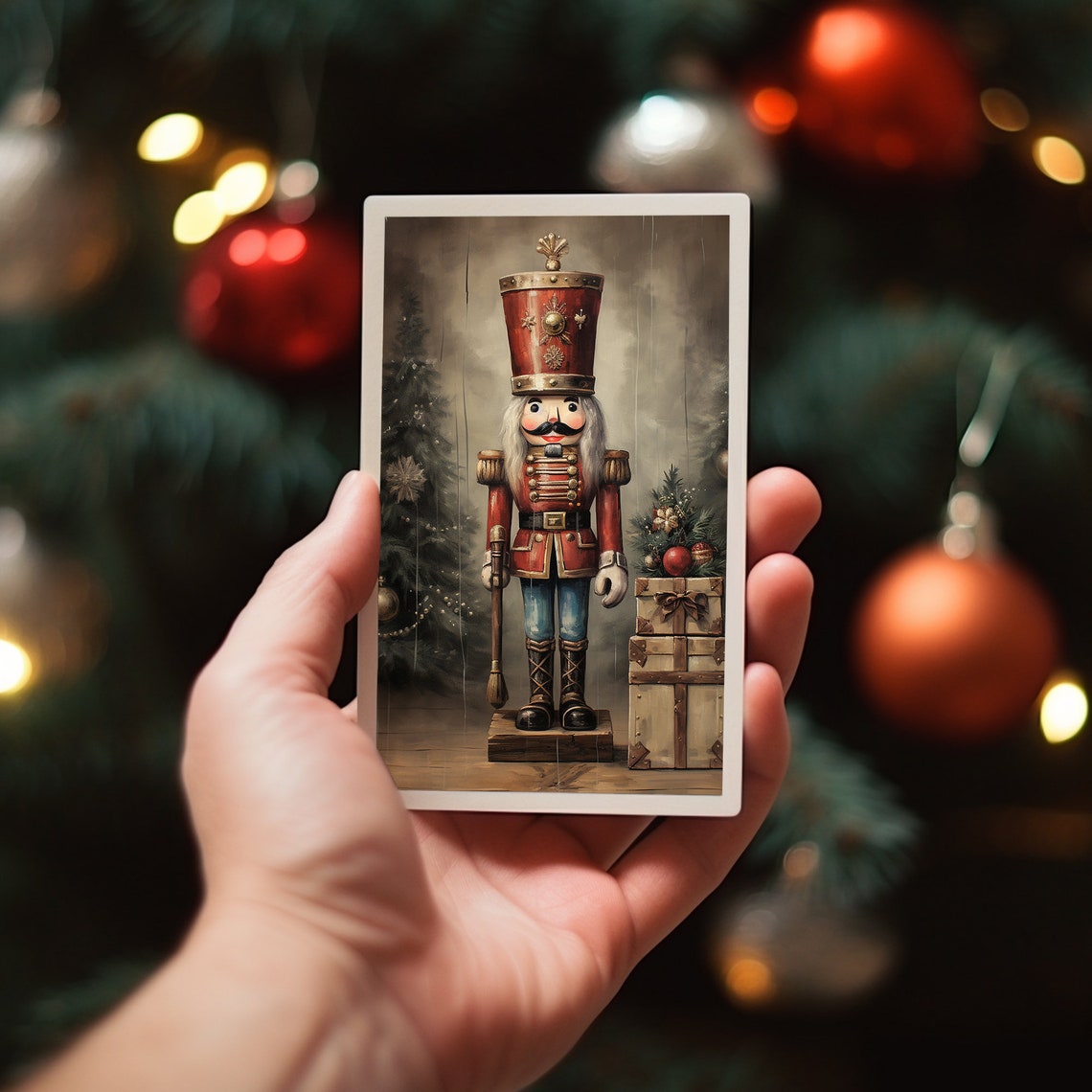 Vintage Nutcracker Tin Soldier Christmas Holiday Painting Poster - Image 2