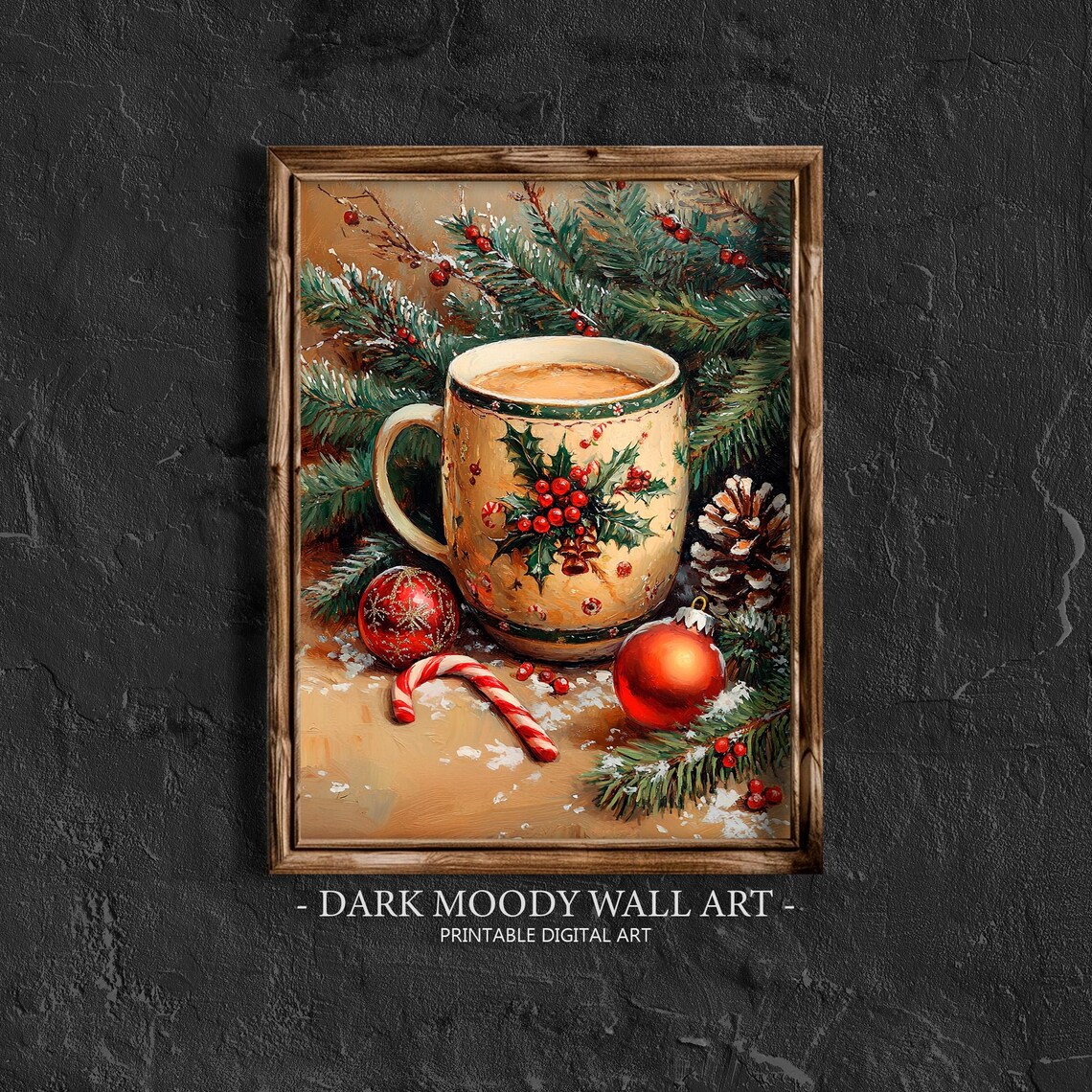 Christmas Coffee Mug, Vintage Christmas Kitchen Art