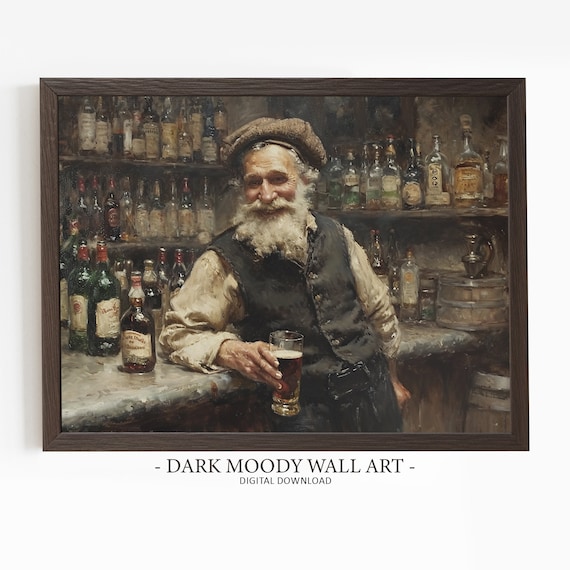 St. Patrick's Day Old Man in Irish Pub Art Print