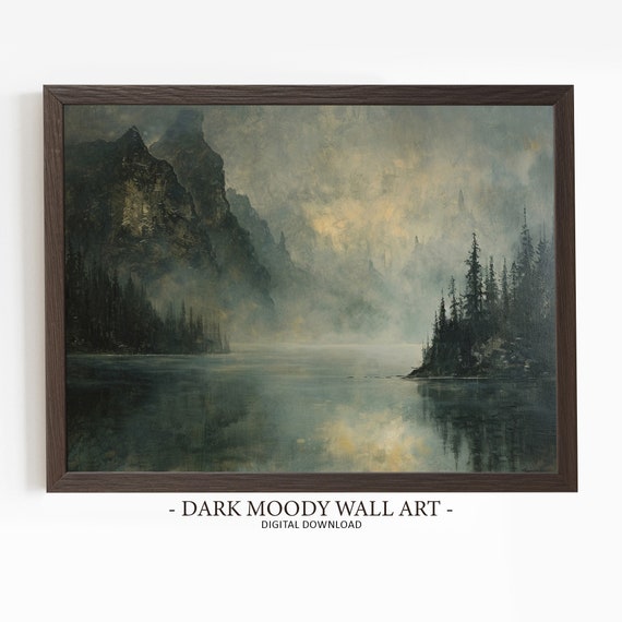 Irish Moody Landscape Ireland Mountain Lake Print Dark Moody Art Wall Art