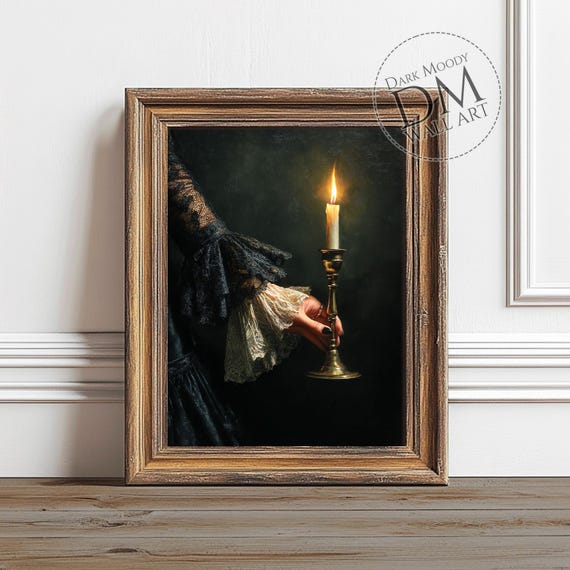 Gothic Candle Wall Art - Victorian Hand Art Print