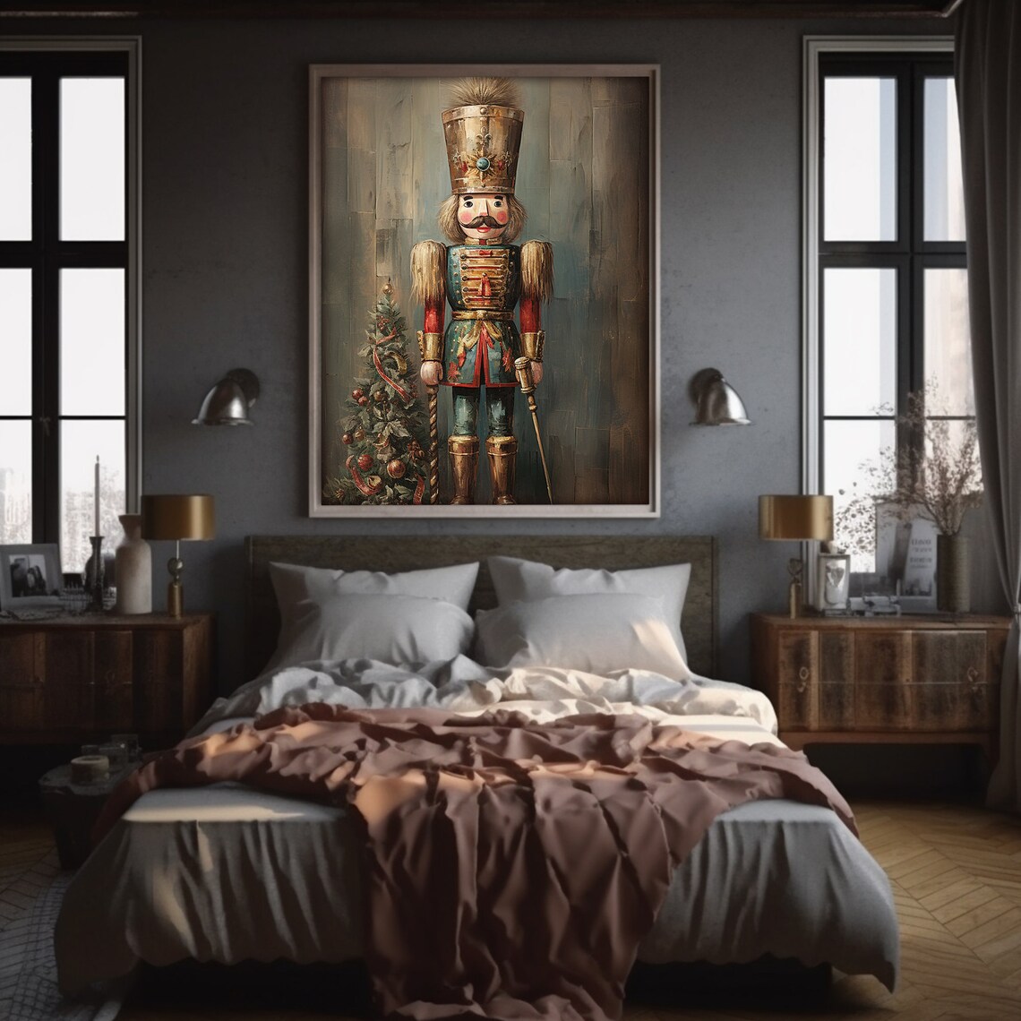 Tin Soldier Nutcracker Vintage Christmas Art Print - Image 5