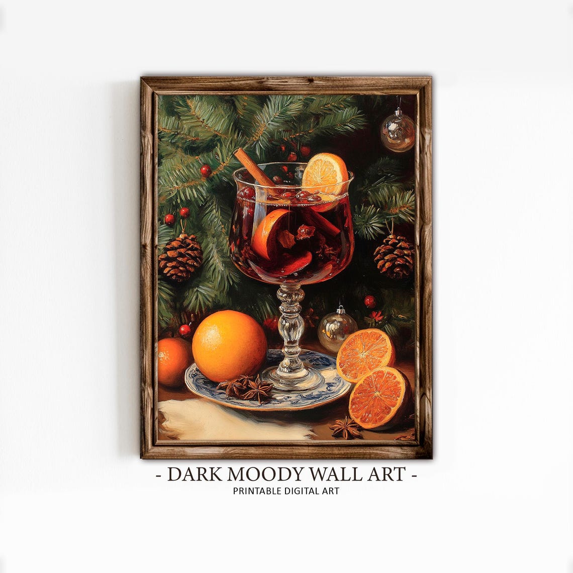 Christmas Mulled Wine Vintage Still Life Kitchen Painting Poster