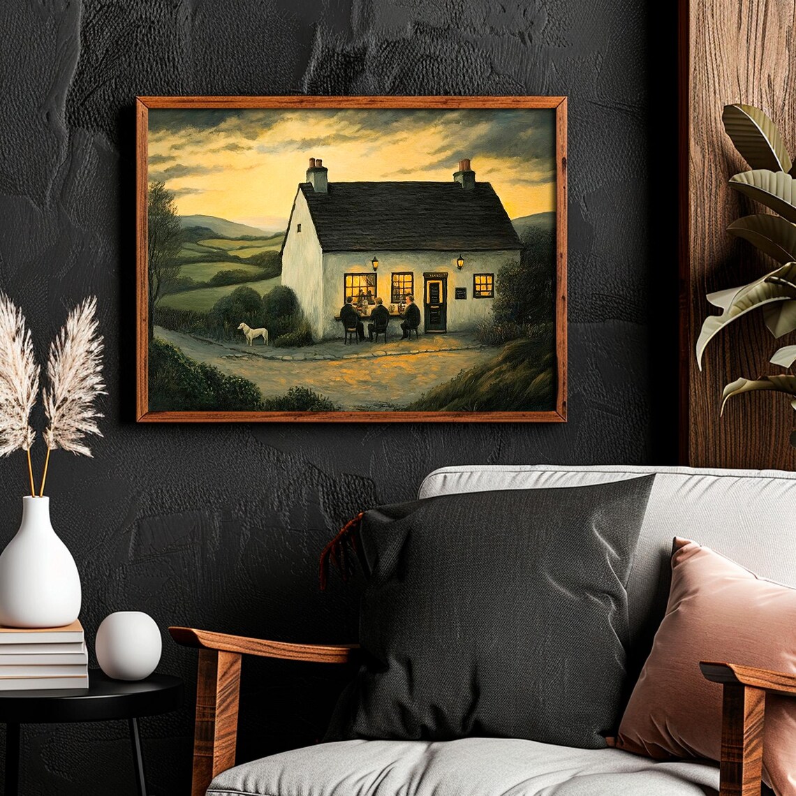Old English Bar Moody Irish Pub Art Print, Ireland - Image 2