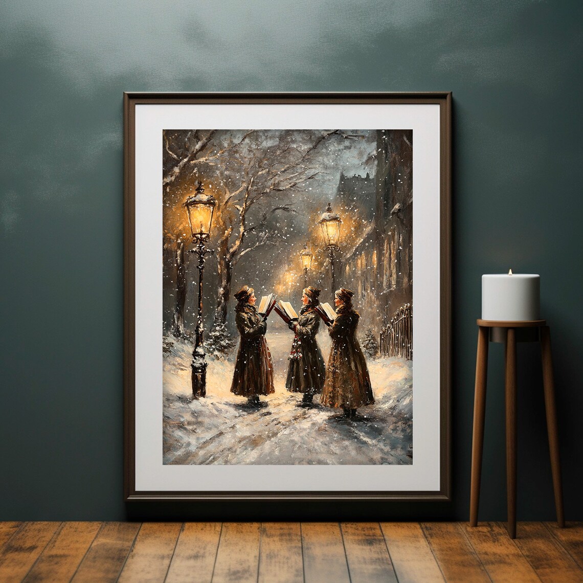 Christmas Carolers Vintage Christmas Art Print - Image 4