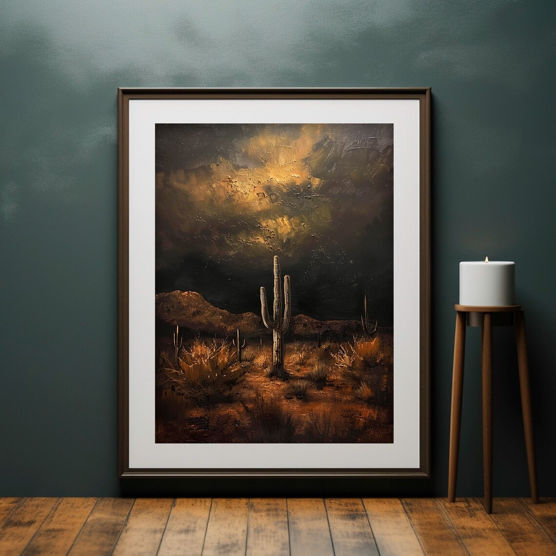 Saguaro Cactus Dark Mexican Gothic Art Print - Image 2