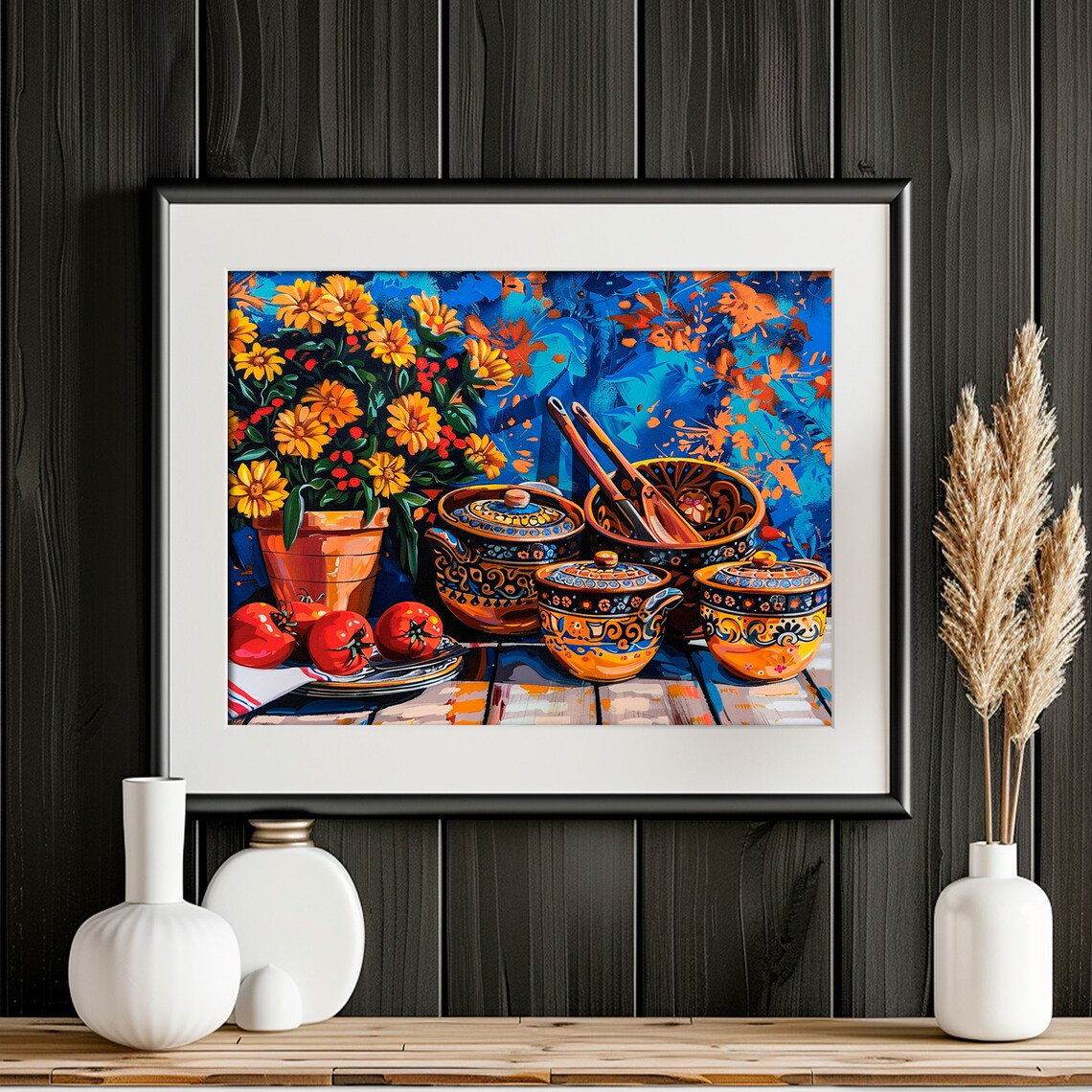 Mexican Talavera Kitchen Still Life Art Print - Image 2