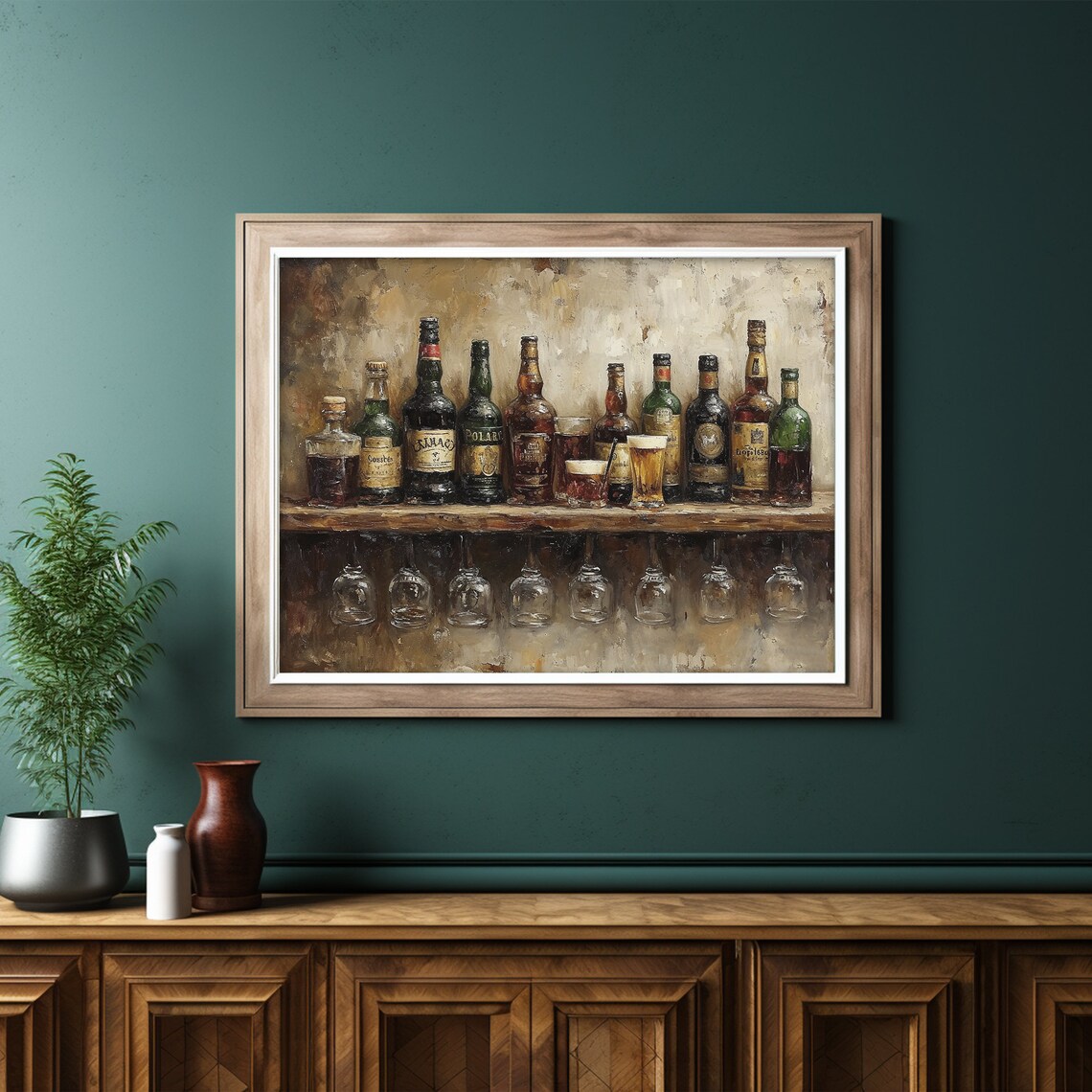 Whiskey Painting Dark Moody Irish Pub Art Print - Image 2