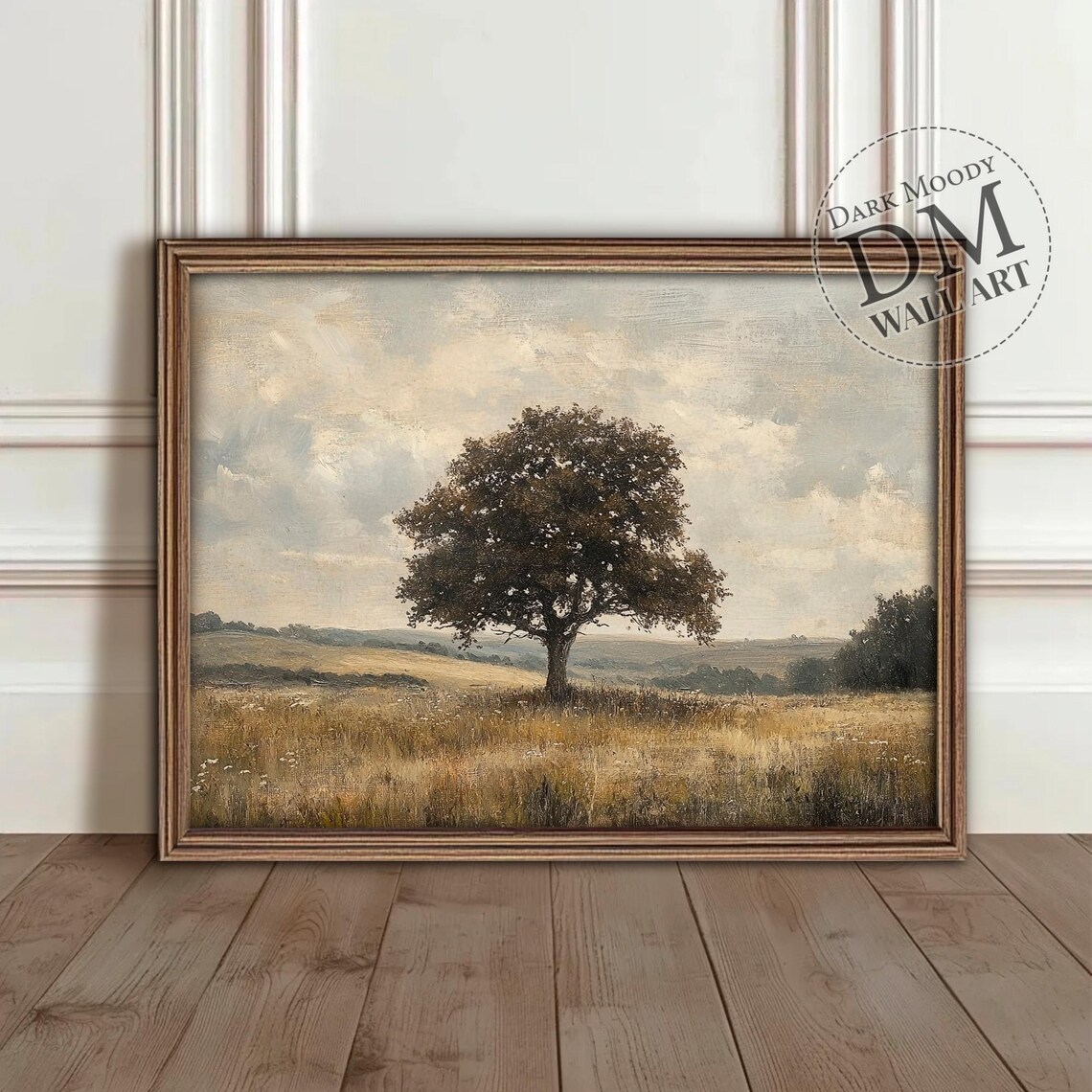 Lone Tree Moody English Countryside Art Print