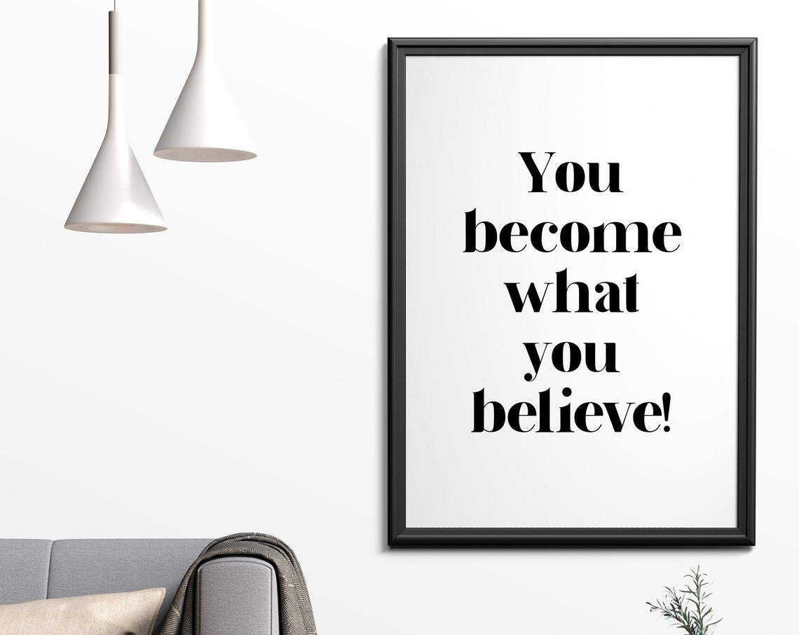 You Become What You Believe Bold Typography Affirmation Quote Style Poster - Image 5