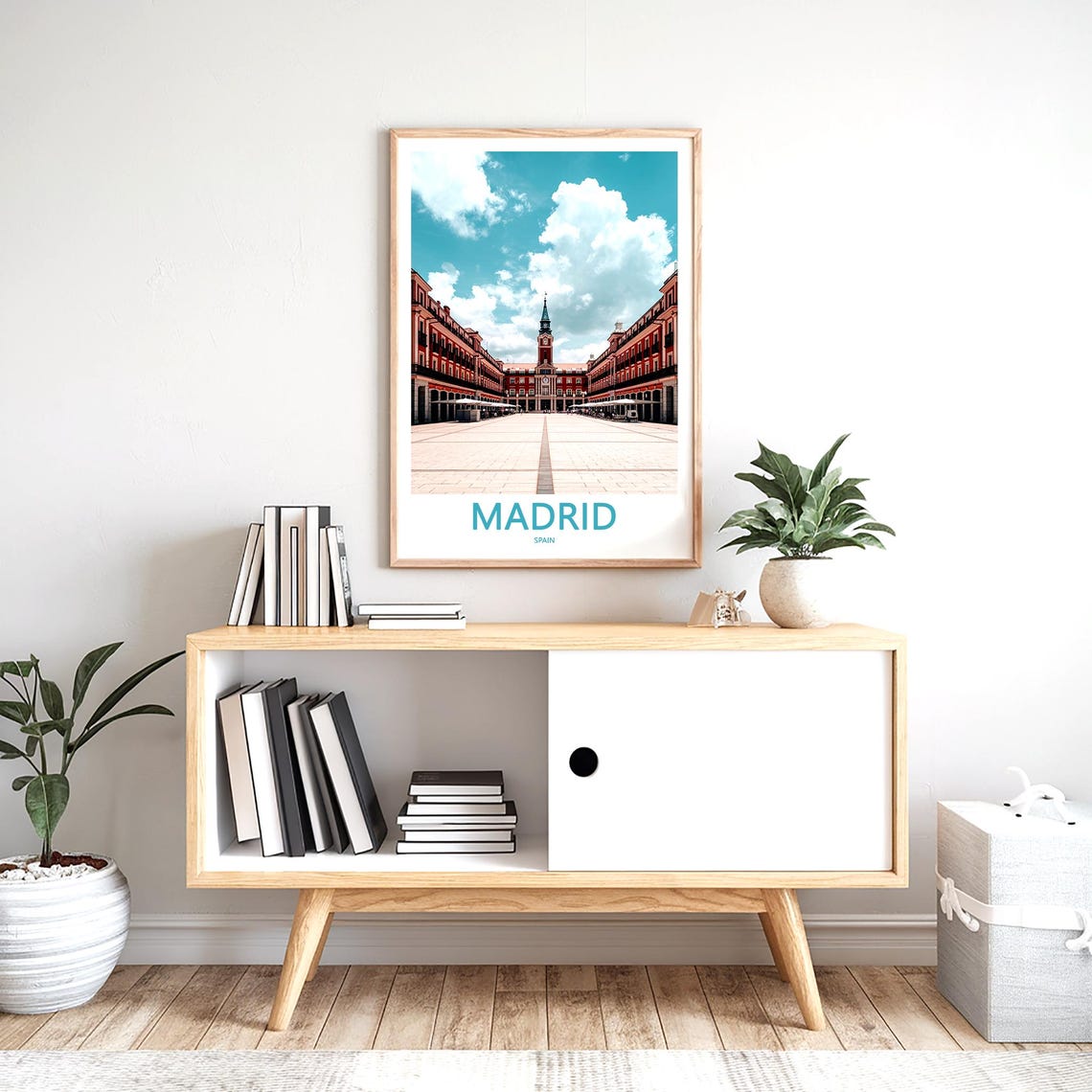 Madrid Plaza Mayor Symmetric Arcade Courtyard View Art Poster - Image 2