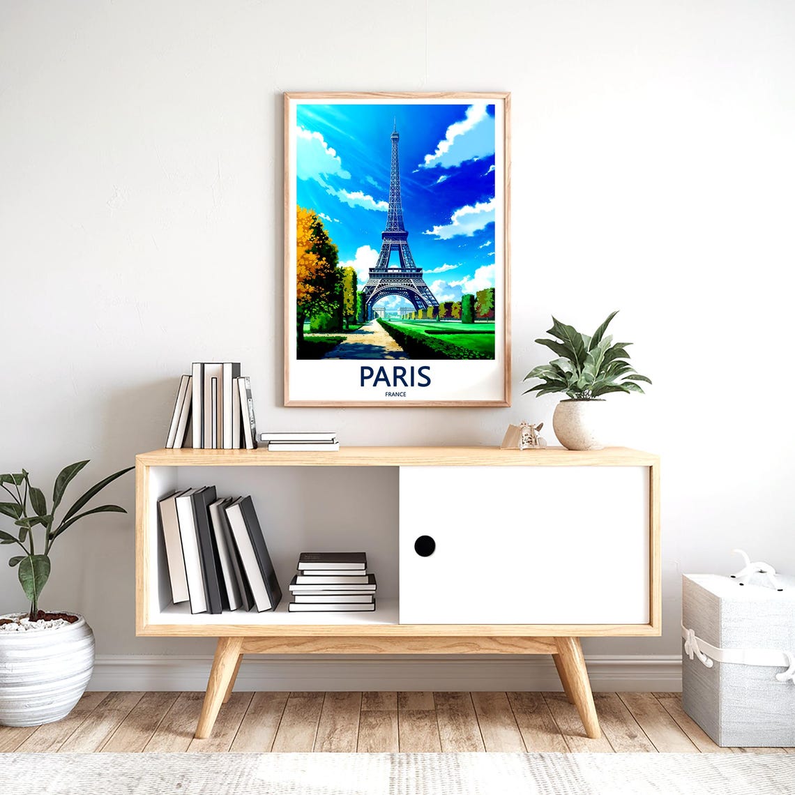 Eiffel Tower at the End of a Tree-Lined Garden Avenue Poster - Image 2