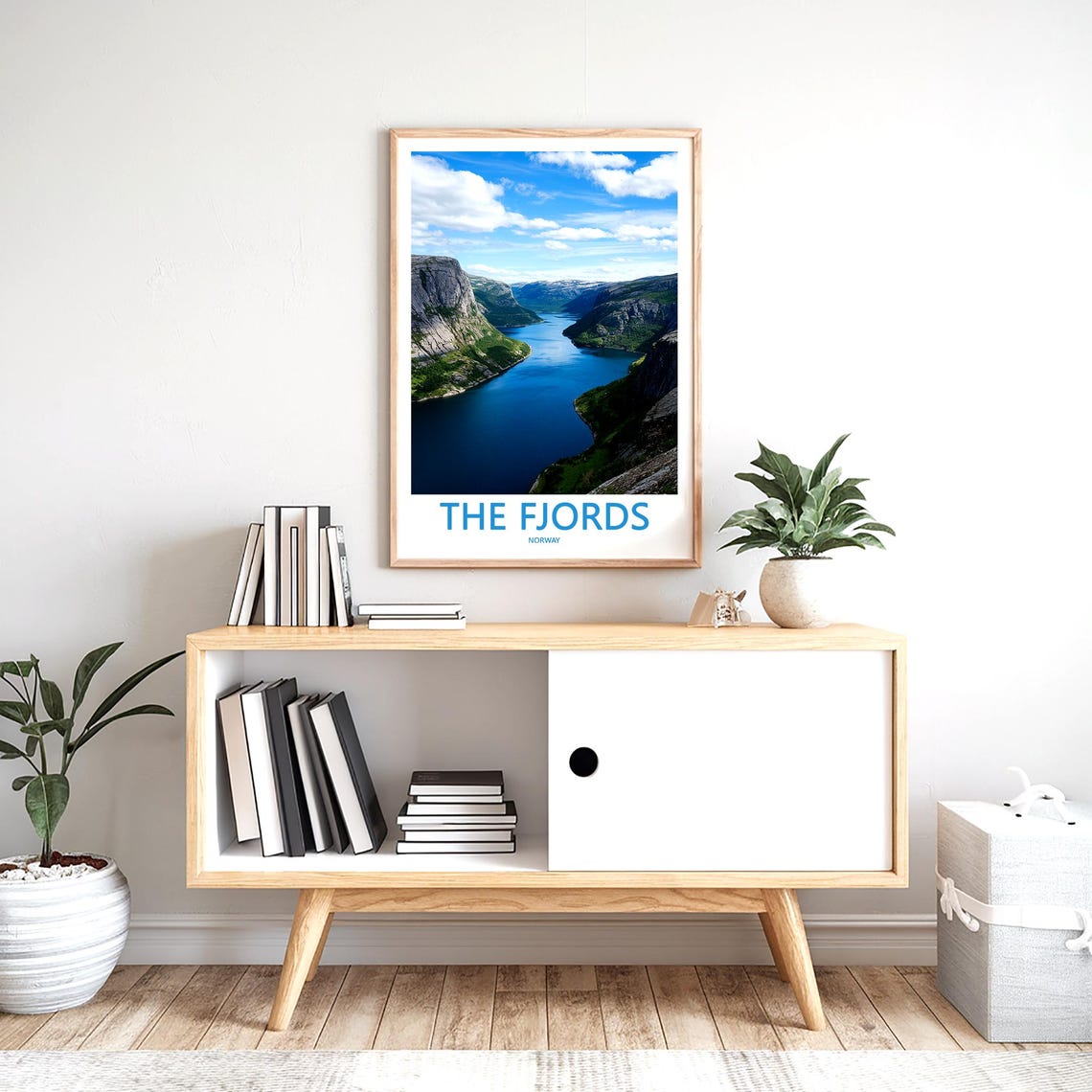 The Fjords Norway Aerial Winding Deep Blue Fjord View Poster - Image 2
