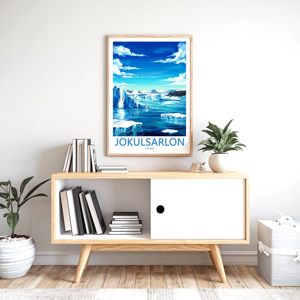 Jokusarlon Iceland Daytime Glacier Lagoon Illustration Travel Poster - Image 2