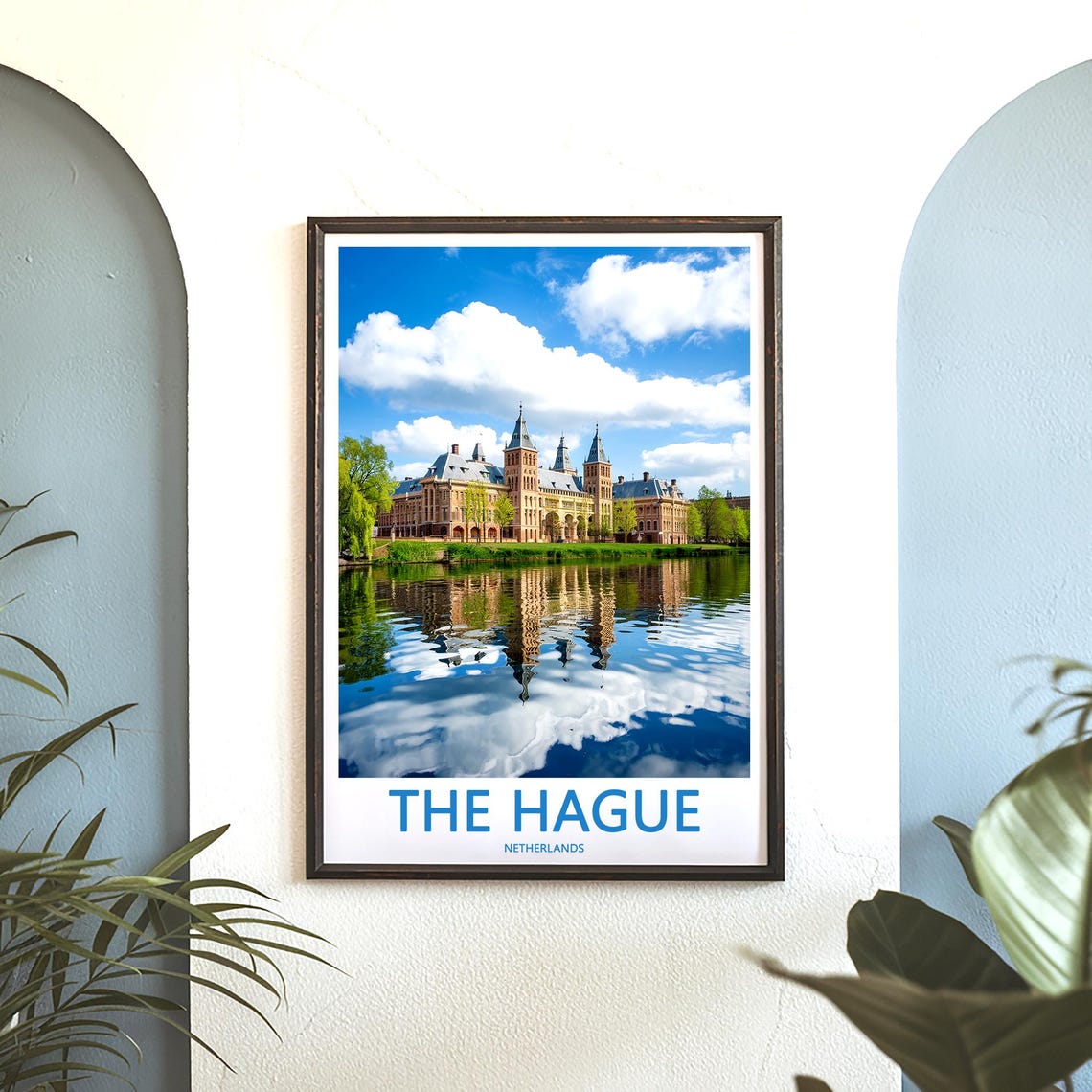 The Hague Palace Lakeside Reflection Blue Sky Photo Travel Poster - Image 3