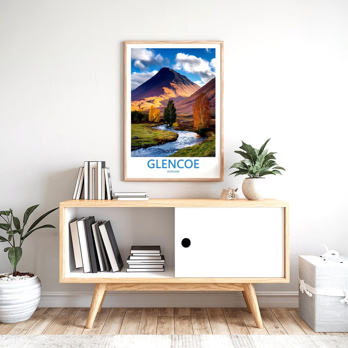 Glencoe Scotland Dark Peak Autumn Burn Valley Photo View Poster - Image 2