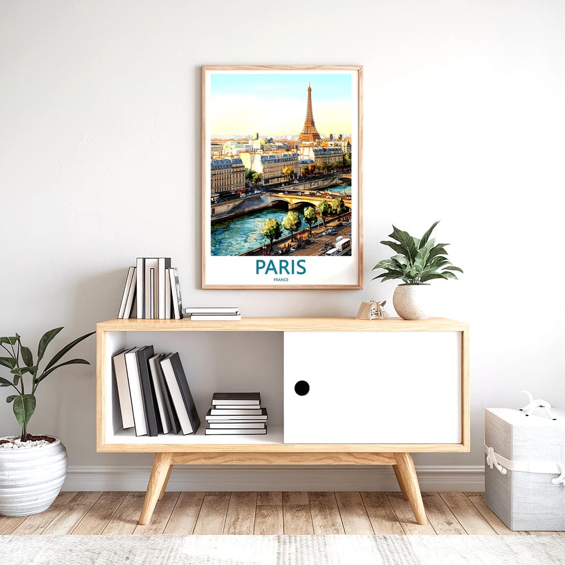 Paris Eiffel Tower Seine Sunset Warm Painterly Cityscape Poster - Image 2