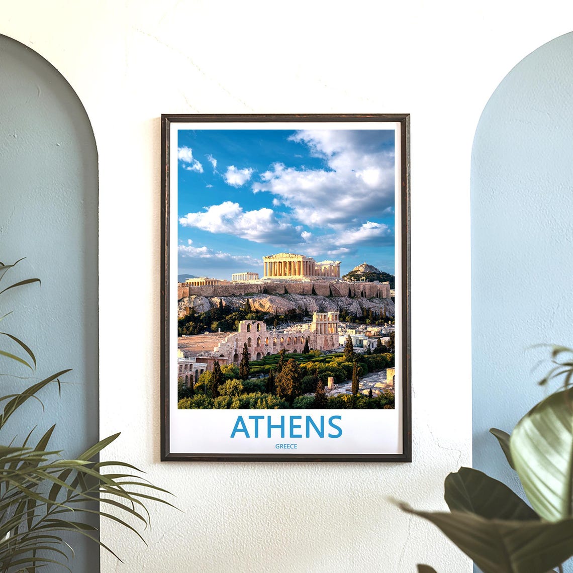 Athens Acropolis Odeon Herodes Atticus Sunny Day Photo Poster - Image 3