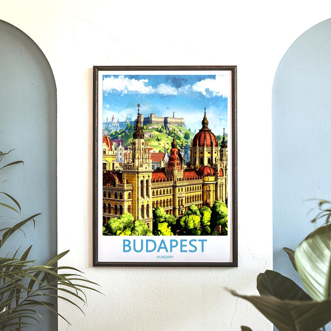 Budapest Hungary Castle Hill and Fortress Daytime Anime Poster - Image 3