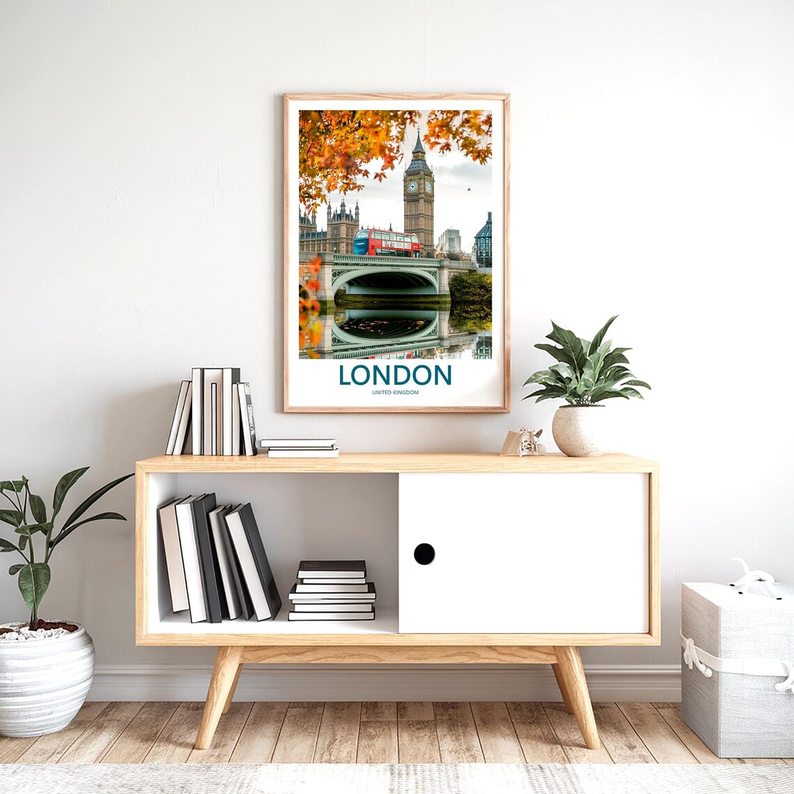 Big Ben and Westminster Bridge on an Autumn Day Photo Poster - Image 2