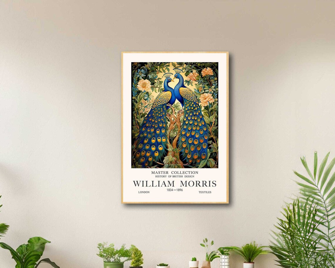 William Morris Peacocks Master Collection British Design Textile Poster
