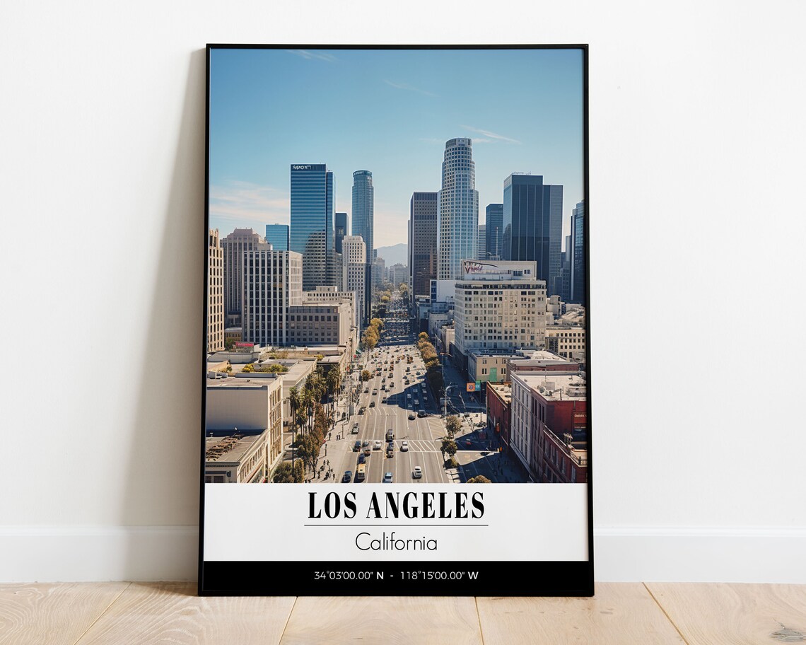 Los Angeles Skyline Print Travel Poster