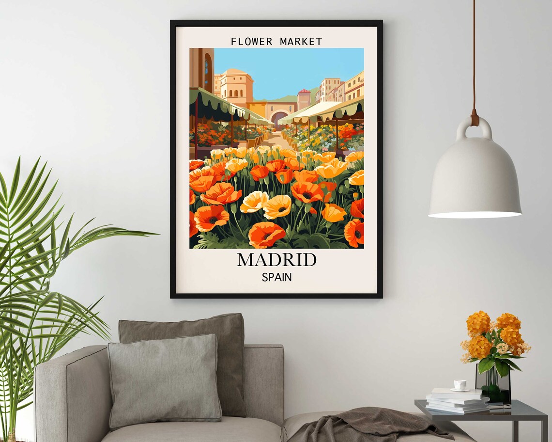 Madrid Flower Market Print Abstract Floral Botanical Art