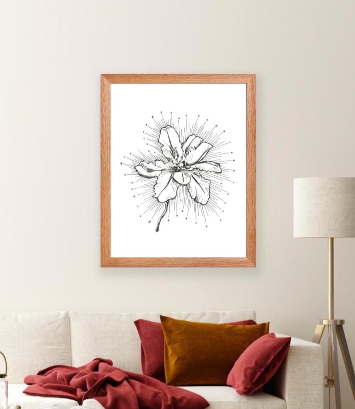 Tulip Botanical Art Print, Modern Scandi Decor