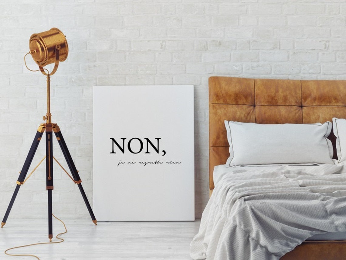 Non Je Ne Regrette Rien French Quote Minimalist Typography Poster - Image 3