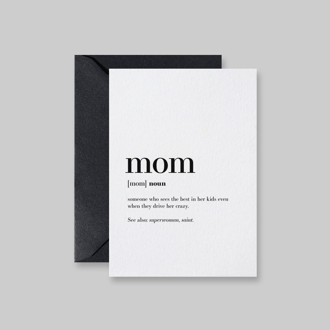 Mom Definition Card Mothers Day Superwoman Saint Quote Art Print