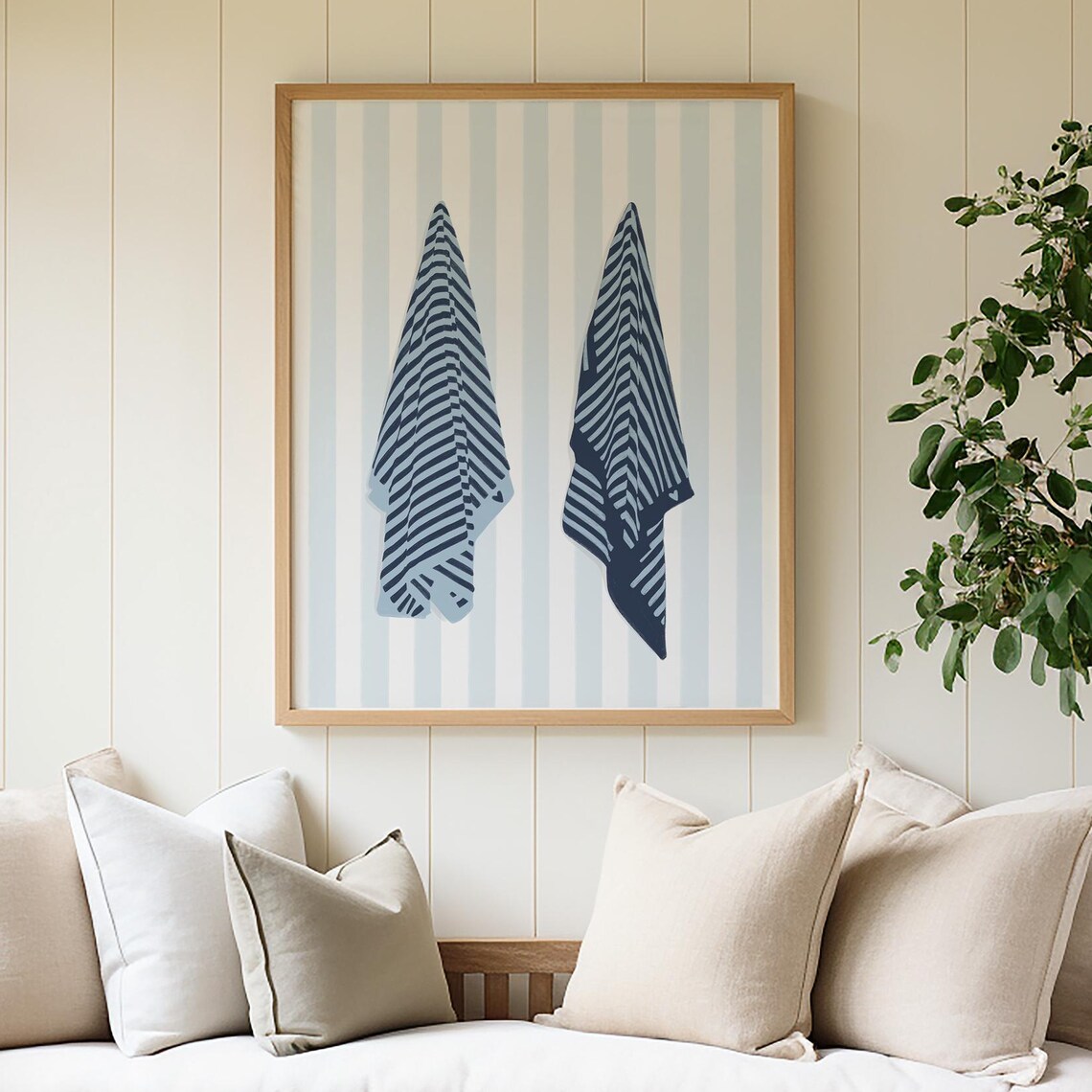 Beach Towel Art Print, Coastal Cowgirl Decor