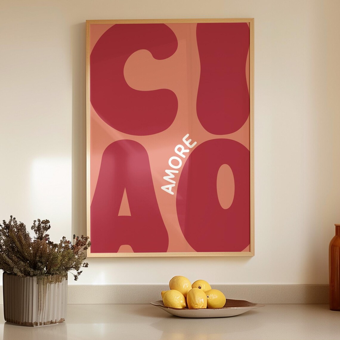 Ciao Amore Retro Vintage Kitchen Bar Art Print