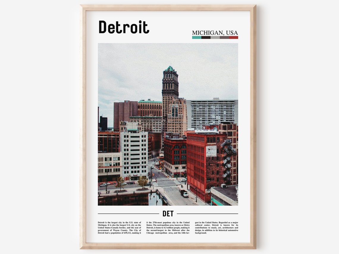 Detroit Print Detroit Poster Detroit Wall Art United States Photo United States Poster United States Print Travel Poster