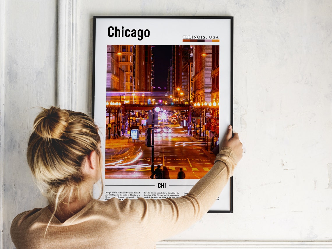 Chicago Print Chicago Poster Chicago Wall Art United States Photo United States Poster United States Print - Image 2