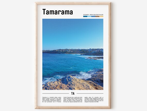 Tamarama Sydney Australia Rocky Coast Ocean View Beach Travel Poster