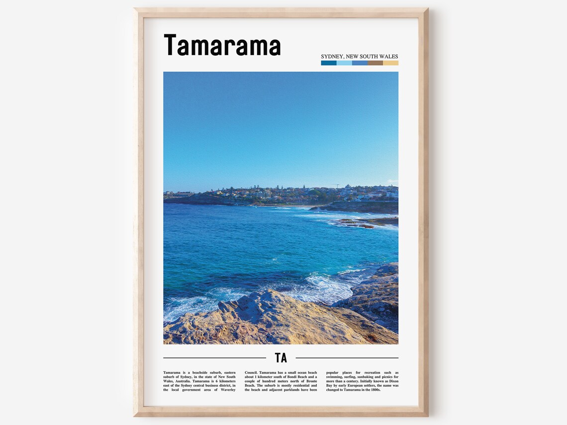 Tamarama Sydney Australia Rocky Coast Ocean View Beach Travel Poster