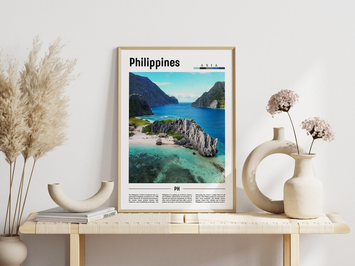 Philippines Asia Island Lagoon Beach Minimalist Travel Poster - Image 3