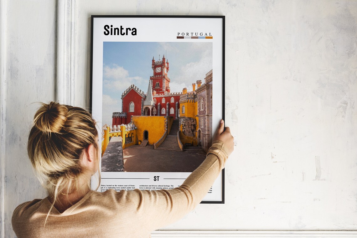 Sintra Portugal Pena Palace Colorful Fairytale Castle Travel Poster - Image 2
