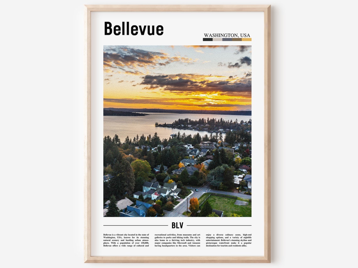 Bellevue Poster Bellevue Print Bellevue Wall Art United States Photo United States Poster United States Print Travel Poster
