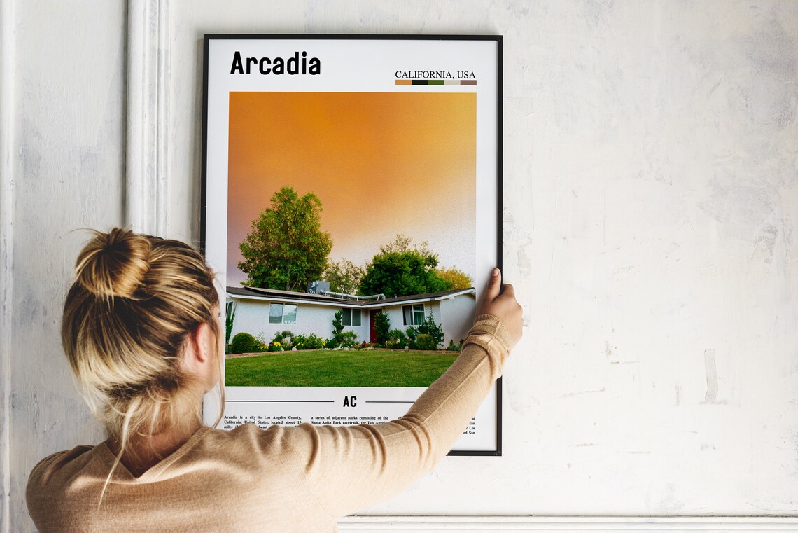 Arcadia California USA Ranch House Sunset Photo Travel Art Poster - Image 2