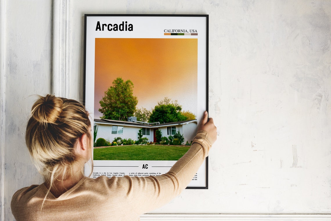 Arcadia Print Arcadia Poster Arcadia Wall Art Minimal Travel Print Minimal City Poster Travel Destination Print Oil Painting Poster - Image 2