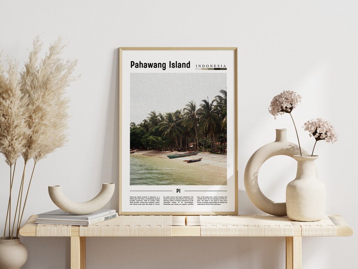 Pahawang Island Indonesia Tropical Beach Palms Travel Poster - Image 3