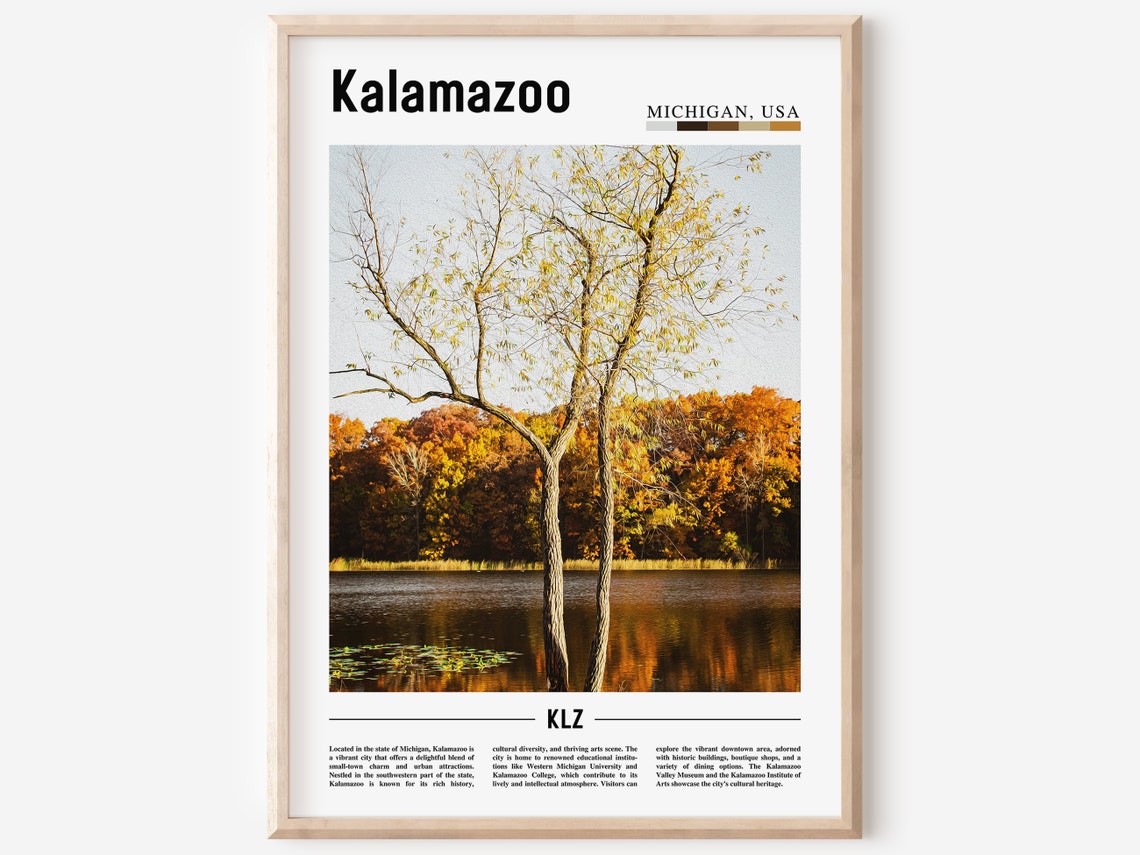 Kalamazoo Poster Kalamazoo Print Kalamazoo Wall Art United States Photo United States Poster United States Print Travel Poster