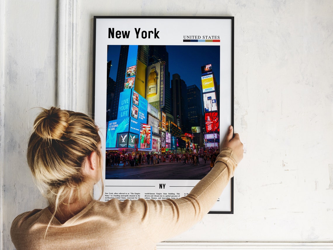 New York Times Square Neon Billboards Night Cityscape Poster - Image 2